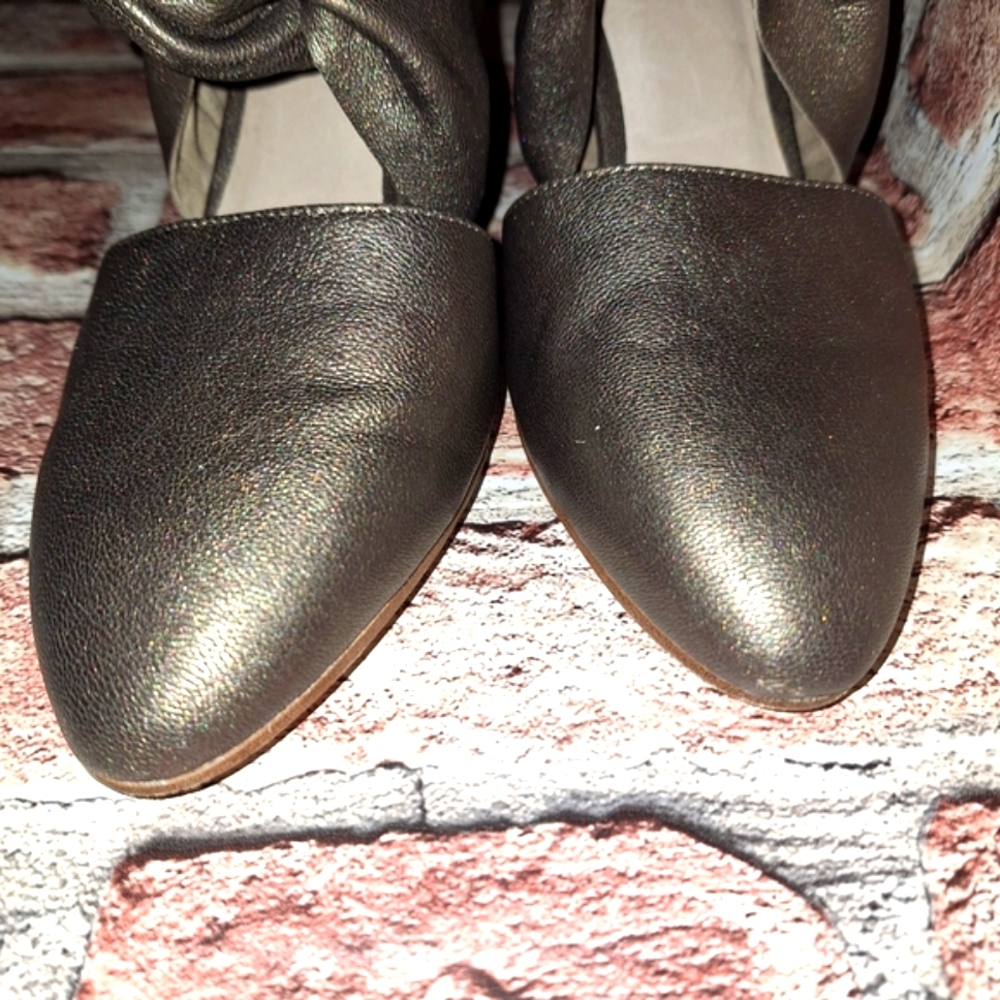 Eileen Fisher 'Mary' Twist Front Metallic Leather Wedge Pump - Bronze - Picture 11 of 16